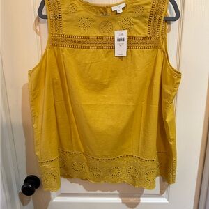 J. Jill Mustard Yellow Sleeveless Blouse